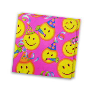 Pink Smile Emoji Disposable 2 Ply Paper Napkins Serviettes Occasion Party Tableware 6