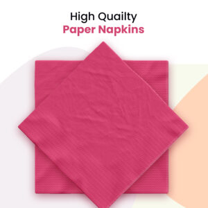 Plain Dark Pink Disposable 2 Ply Paper Napkins Serviettes Occasion Party Tableware 2