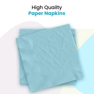 Plain Light Blue Disposable 2 Ply Paper Napkins Serviettes Occasion Party Tableware 2