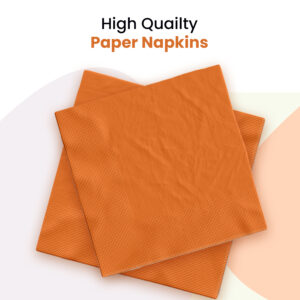 Plain Orange Disposable 2 Ply Paper Napkins Serviettes Occasion Party Tableware 2
