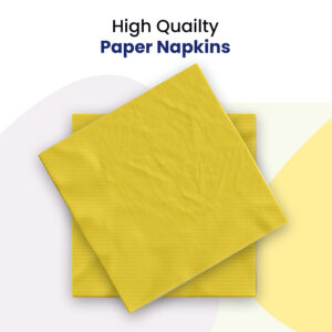 Plain Yellow Disposable 2 Ply Paper Napkins Serviettes Occasion Party Tableware 2