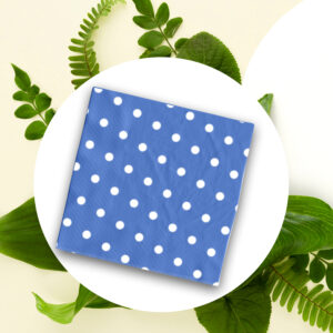 Polka Dot Blue Disposable 2 Ply Paper Napkins Serviettes Occasion Party Tableware 6