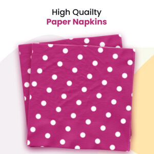Polka Dot Dark Pink Disposable 2 Ply Paper Napkins Serviettes Occasion Party Tableware 2