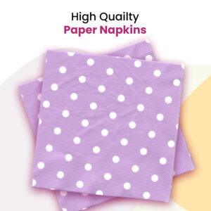 Polka Dot Light Purple Disposable 2 Ply Paper Napkins Serviettes Occasion Party Tableware 2