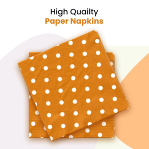 Polka Dot Orange Disposable 2 Ply Paper Napkins Serviettes Occasion Party Tableware 10
