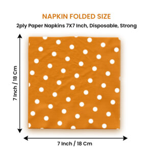 Polka Dot Orange Disposable 2 Ply Paper Napkins Serviettes Occasion Party Tableware 8