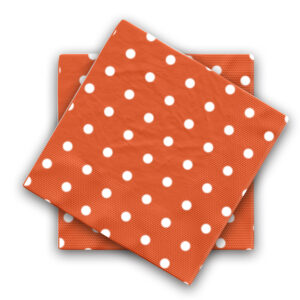 Polka Dot Orange Disposable 2 Ply Paper Napkins Serviettes Party Tableware 1