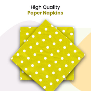 Polka Dot Yellow Disposable 2 Ply Paper Napkins Serviettes Occasion Party Tableware 2