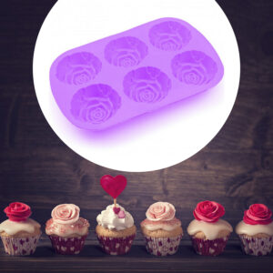 Purple Flower Shape Silicone Non Stick Chocolate Ice Baking Tray Mould 3