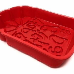 Red Large Oven Proof Non Stick Happy Birthday Silicone Cake Baking Mould2