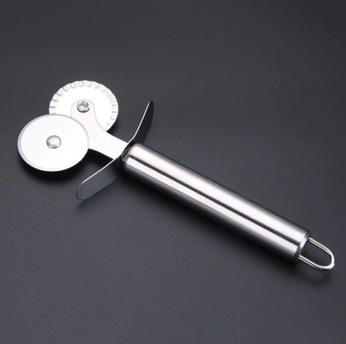 1pc Stainless Steel Rolling Pizza Cutter For Home Kitchen. Double-wheel  Pizza Cutter, Double-wheel Western Cake Cutter, Baking Gadgets.