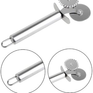 Stainless Steel Dual Wheel Pizza Pastry Cutter Durable Sharp Bladed UK 19cm 2