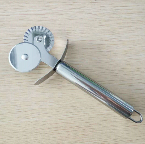 1pc Stainless Steel Rolling Pizza Cutter For Home Kitchen. Double-wheel  Pizza Cutter, Double-wheel Western Cake Cutter, Baking Gadgets.