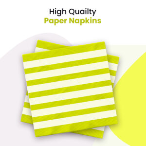 Stripes Lime Green Disposable 2 Ply Paper Napkins Serviettes Occasion Party Tableware 2