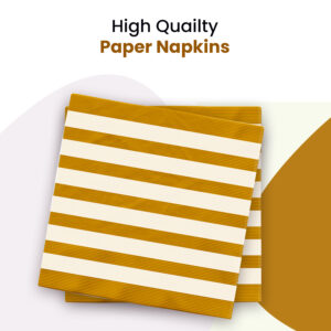 Stripes Orange Disposable 2 Ply Paper Napkins Serviettes Occasion Party Tableware 2