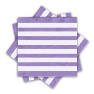 Stripes Purple Disposable 2 Ply Paper Napkins Serviettes Occasion Party Tableware 7