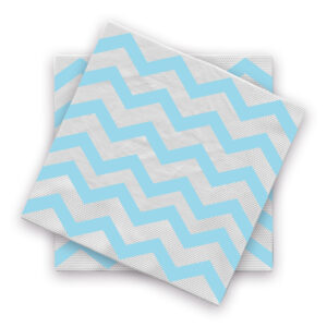 Zigzag Blue Disposable 2 Ply Paper Napkins Serviettes Occasion Party Tableware 1