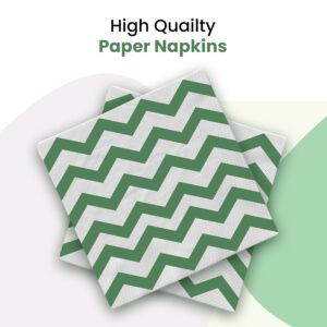 Zigzag Green Disposable 2 Ply Paper Napkins Serviettes Occasion Party Tableware 2