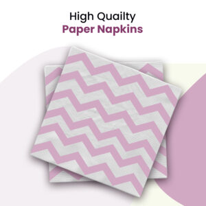 Zigzag Pink Disposable 2 Ply Paper Napkins Serviettes Occasion Party Tableware 2