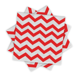 Zigzag Red Disposable 2 Ply Paper Napkins Serviettes Occasion Party Tableware 4