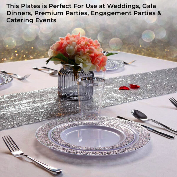 175 PCS Gold Plastic Disposable Dinnerware Set 25 Guests – By Madee