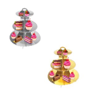 3 Tiers Cupcake Stand Paper Cake Holder Platter Wedding Decorations Birthday Party Supplies Dessert Favors Decor Candy Bar