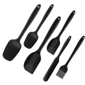 AEX 6X Silicone Spatulas for Cooking Utensils Kitchen Set Non-Stick Easy to Clean Spatulas Spoons Set with Baking Brush Non-Stick and Heat Resistant