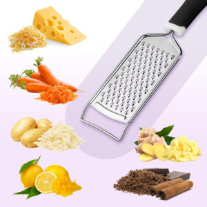 AEX Stainless Steel Hand Grater With Handle Cheese Lemon Zester Nutmeg Ginger