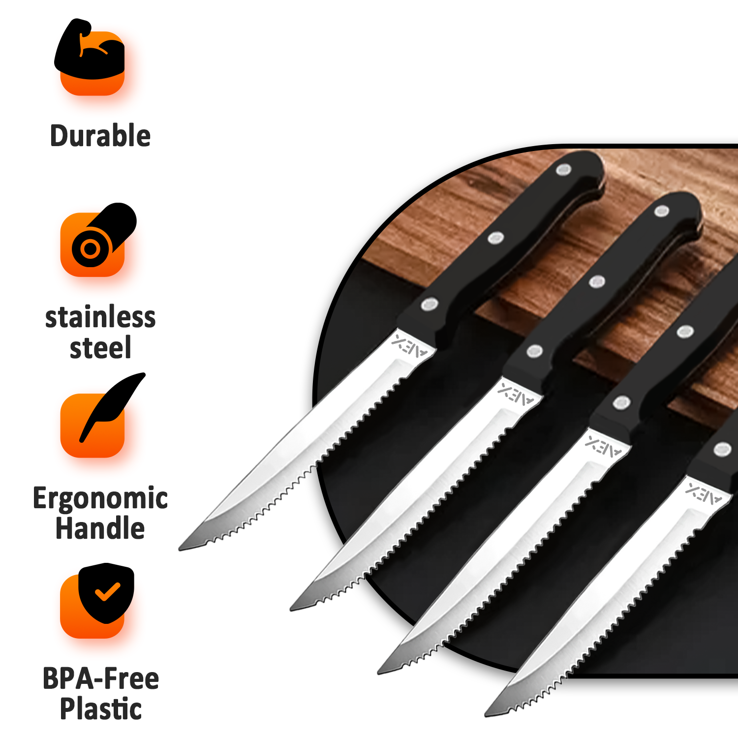 Update International SK-812 4 1/2 Steak Knives [Set of 12] 
