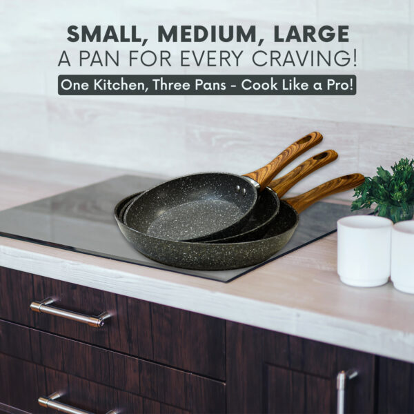 AEX Non-stick Copper Frying Pan with Wooden Handles