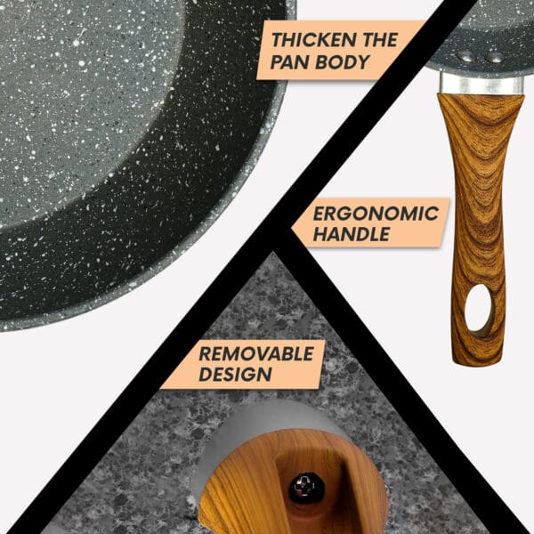24cm Non Stick Fry Pan – Granite Finish, Oven-Safe, Ergonomic Handle
