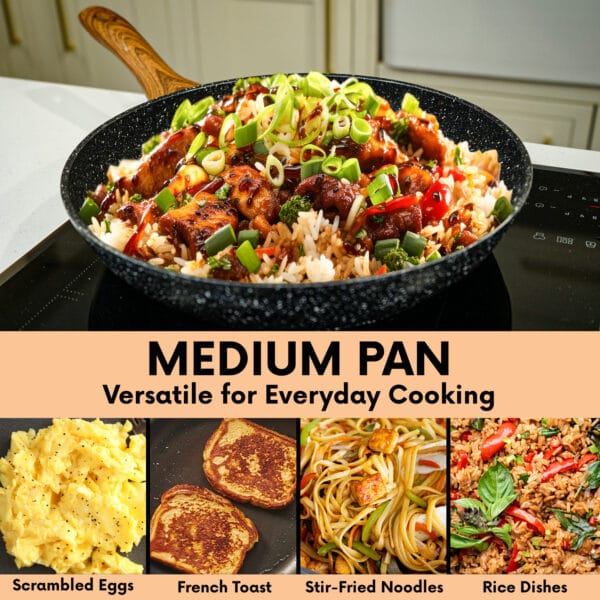24cm Non Stick Fry Pan – Granite Finish, Oven-Safe, Ergonomic Handle