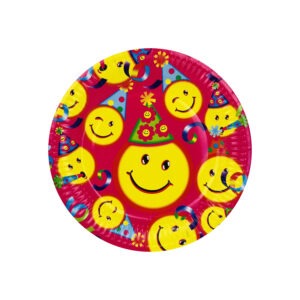 Red Party Plates – 23cm Emoji Disposable Birthday Plates