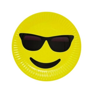 Party Paper Plates – 23cm Wink Face Kisses Emoji Design
