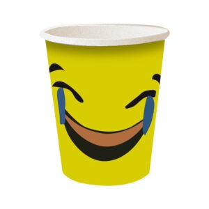 Laughing Emoji Cup – Yellow Disposable Paper Cups for Parties