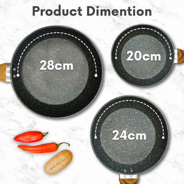 AEX Non-stick Copper Frying Pan with Wooden Handles