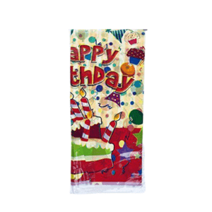 AEX Yellow & Red Happy Birthday PVC Plastic Tablecloth