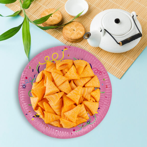 Pink Happy Birthday Cake Paper Plates – 7 Inch Disposable Set