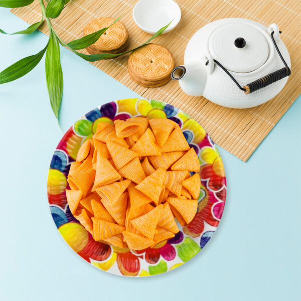 Birthday Paper Plates – Big Flower Design, 23cm Disposable Partyware