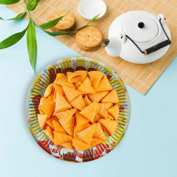 Yellow Paper Plate – 23cm Happy Birthday Candle Disposable Plate