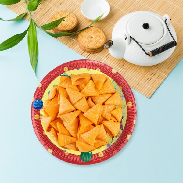 Yellow Paper Dishes – 23cm Happy Birthday Cupcake Disposable Plates