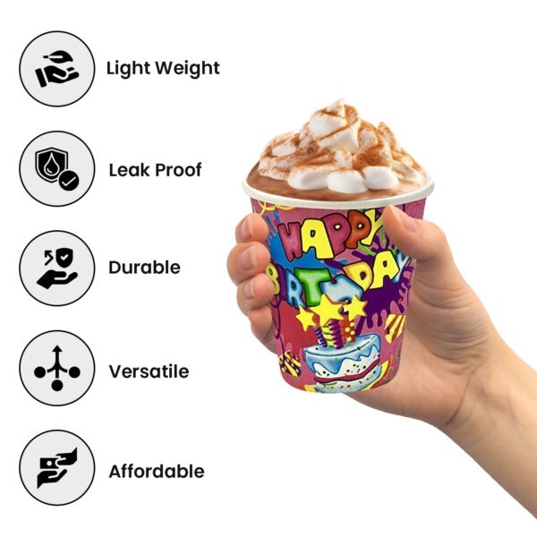 Birthday Paper Cup – 7oz Pink Cake Star Party Cups