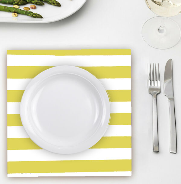 20X Blue Paper Napkins 2 Ply Disposable Stripes for Parties