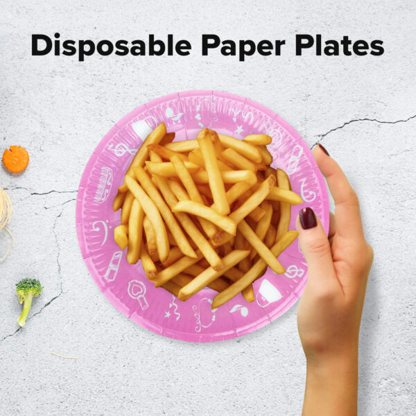 Thick Paper Plates – 23cm Pink Baby Girl Disposable Plates