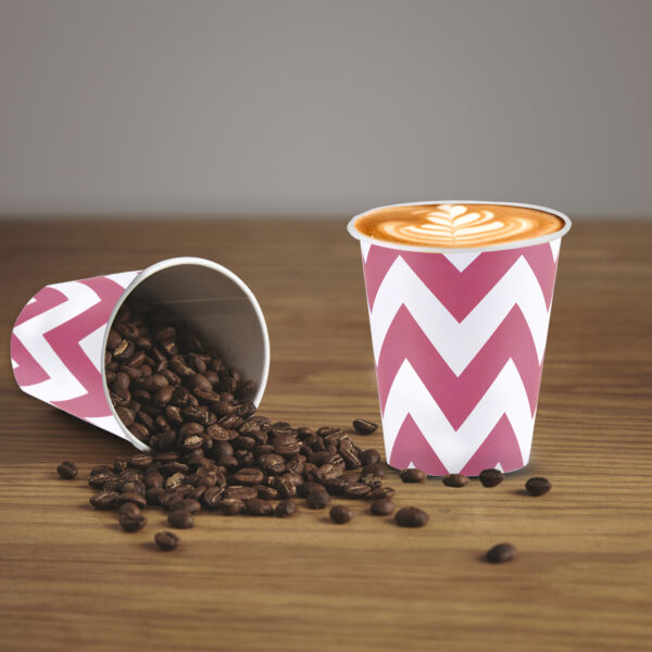 Pink Cups – 30 Pack 7oz Zigzag Paper Party Cups