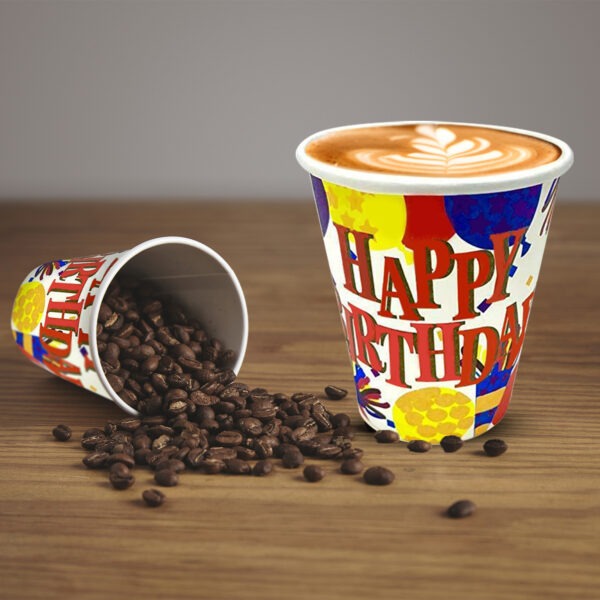 Birthday Cups – 30 Pack White Happy Birthday Paper Cups