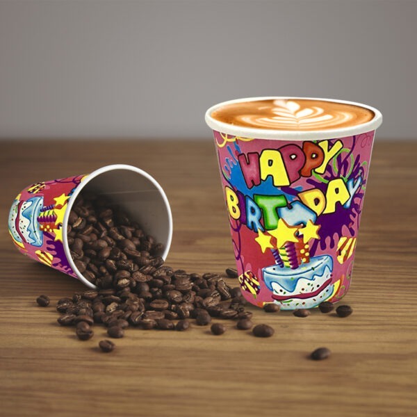 Birthday Paper Cup – 7oz Pink Cake Star Party Cups