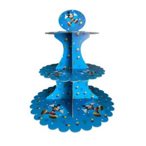 3 Tier Mickey Mouse Cup Cake Stand โ Cardboard Party Display