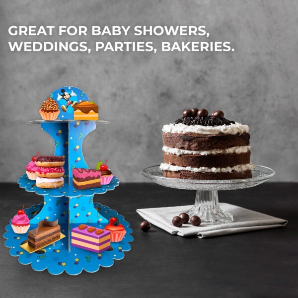 3 Tier Mickey Mouse Cup Cake Stand – Cardboard Party Display