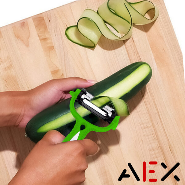 Neon Green 3-in-1 Vegetable Peeler – Rotating Multi-Blade Kitchen Tool